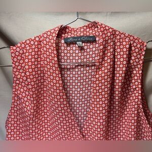 Rose & Olive Orange, White & Black Circle Pattern Camisole